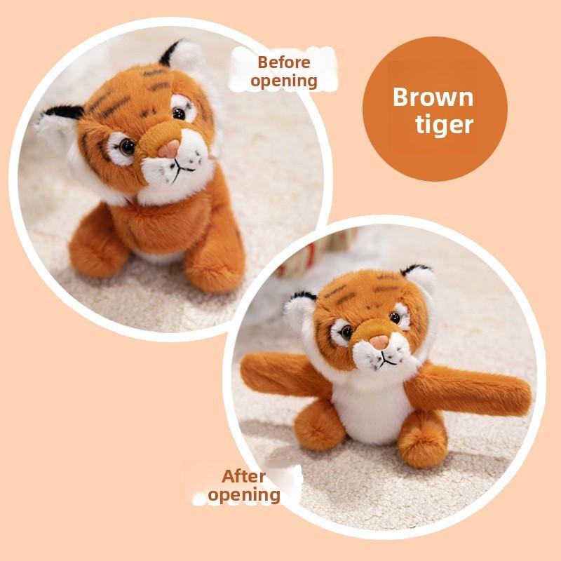 Soft Plush Tiger Wristband Toy With Pp Cotton For Kids Play And Gift