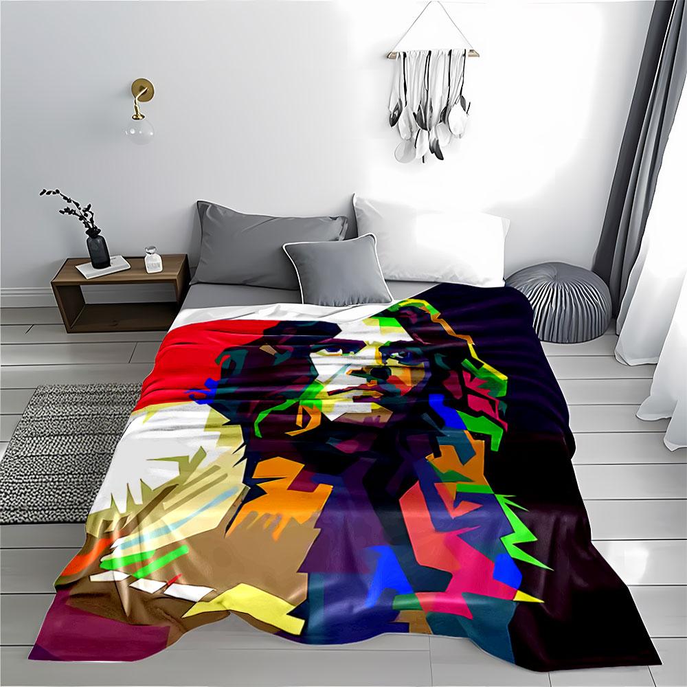 Colorful Abstract Portrait Blanket for All Seasons Blanket Lunch Break Throw Gift
