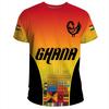 GHANA Flagge 3D-Druck Sport Schnelltrocknend Atmungsaktiv Herren T-Shirt Outdoor Fußballtrikot Fan Club
