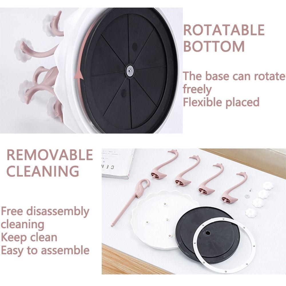 Creative Rotatable Cup Holder Swan Shaped Cup Storage Holder Mug Dryer Rack  Kitchen Accessories