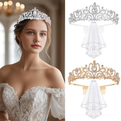 Bachelorette Party Accessories Set Rhinestone Crown Bride To Be Sash Veil Bridal Shower Decoration for Bachelorette Night Party Supplies