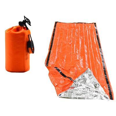 Tragbarer wasserdichter Notfall-Überlebensschlafsack für den Außenbereich, EDC-Campingausrüstung, Thermosack, Erste-Hilfe-Rettungsset, Mylar-Decke
