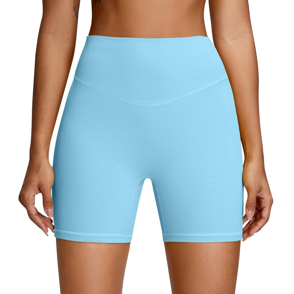 Women's Color Hip Lifting And Abdominal Tightening Yoga Pants Quarter Tight Sports Shorts