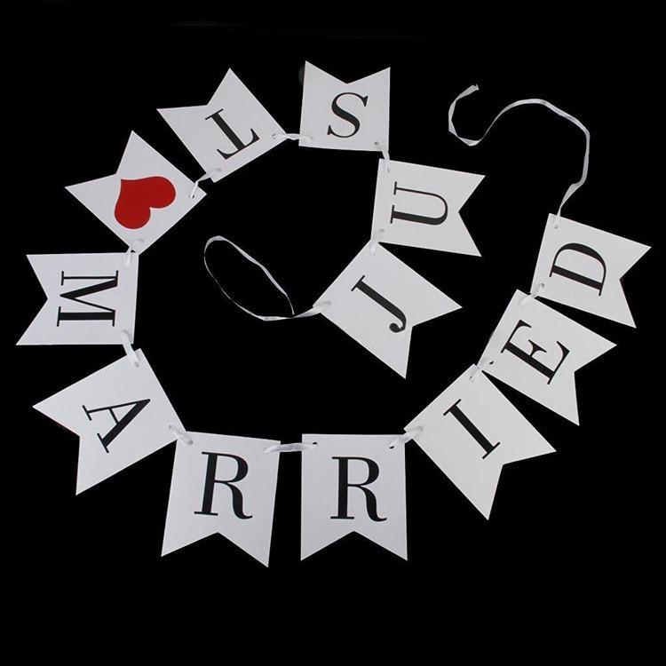 JUST MARRIED Fishtail Wedding Banner - Photo Props & Party Decoration