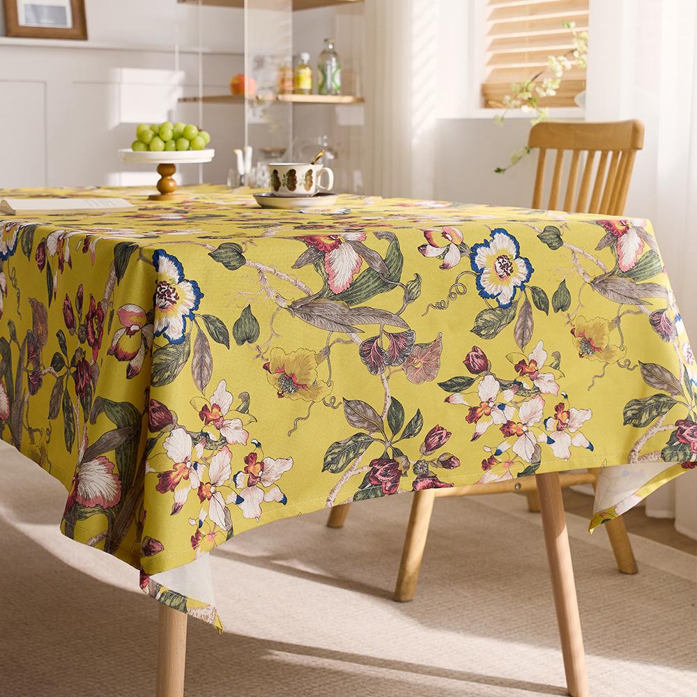 Flowers And Birds, High-End Sense Of Country Atmosphere, Dining Table Cloth, Coffee Table Cover Cloth, Retro Pastoral Round Table Cloth