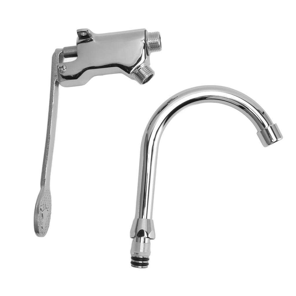 Fußpedal Steuerventil Wasserhahn Edelstahl Küchenspüle Wasserhahn Vertikaler Becken Schalter Wasserhahn