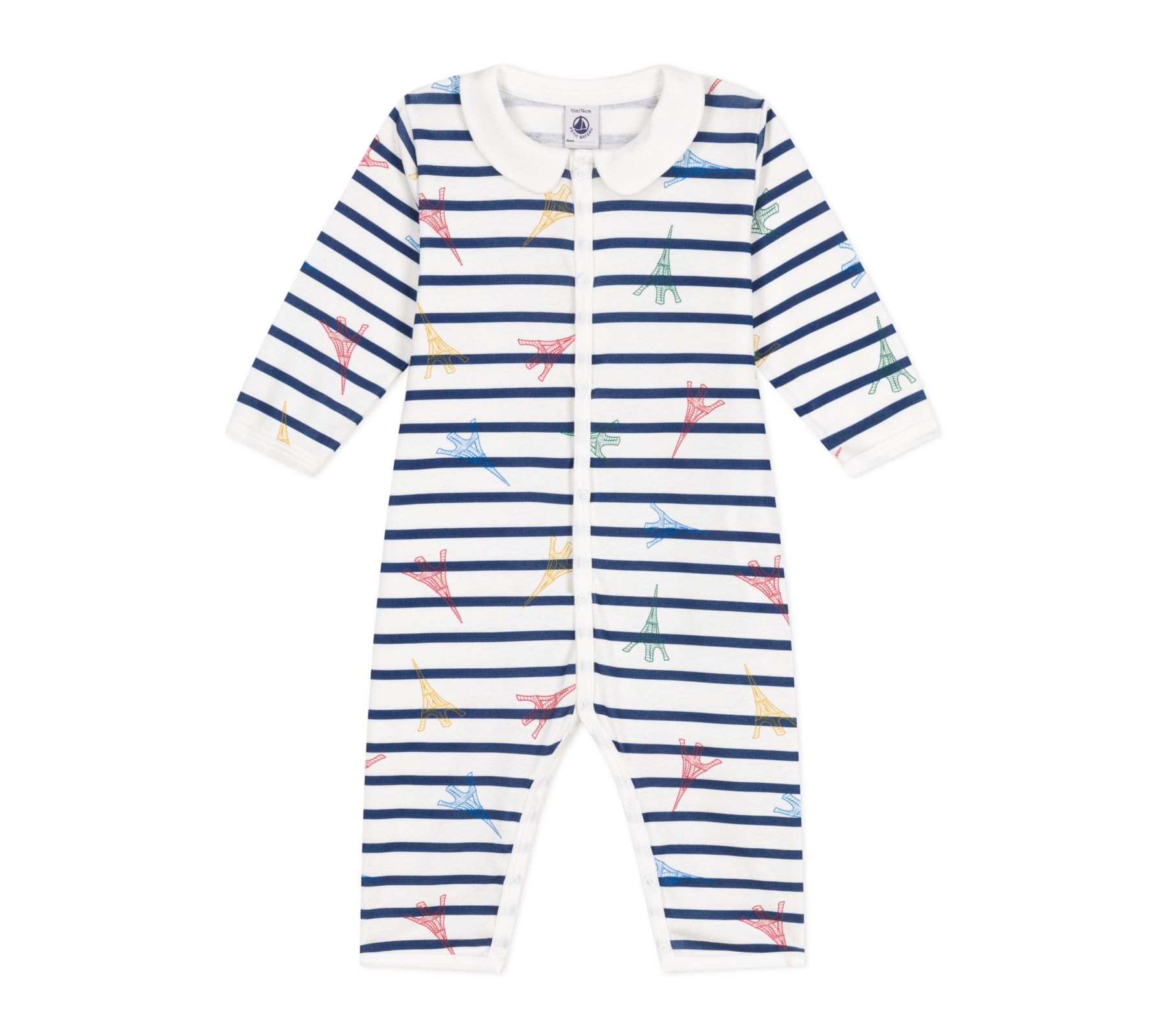 

Комбинезон без ног A0DE8 3 месяца 60см [Petit Bateau] Белый/Разноцветный
