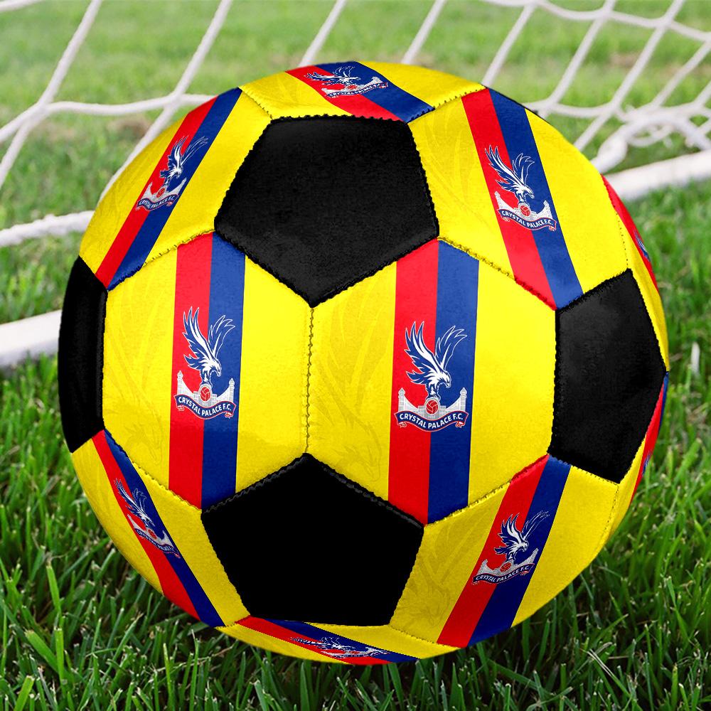 Pallone da Calcio Crystal Palace F.C Colorato Per Tutte le Età Cucito a Macchina PVC Pronto per la Competizione Resistente Alto Rimbalzo.TAGLIA5