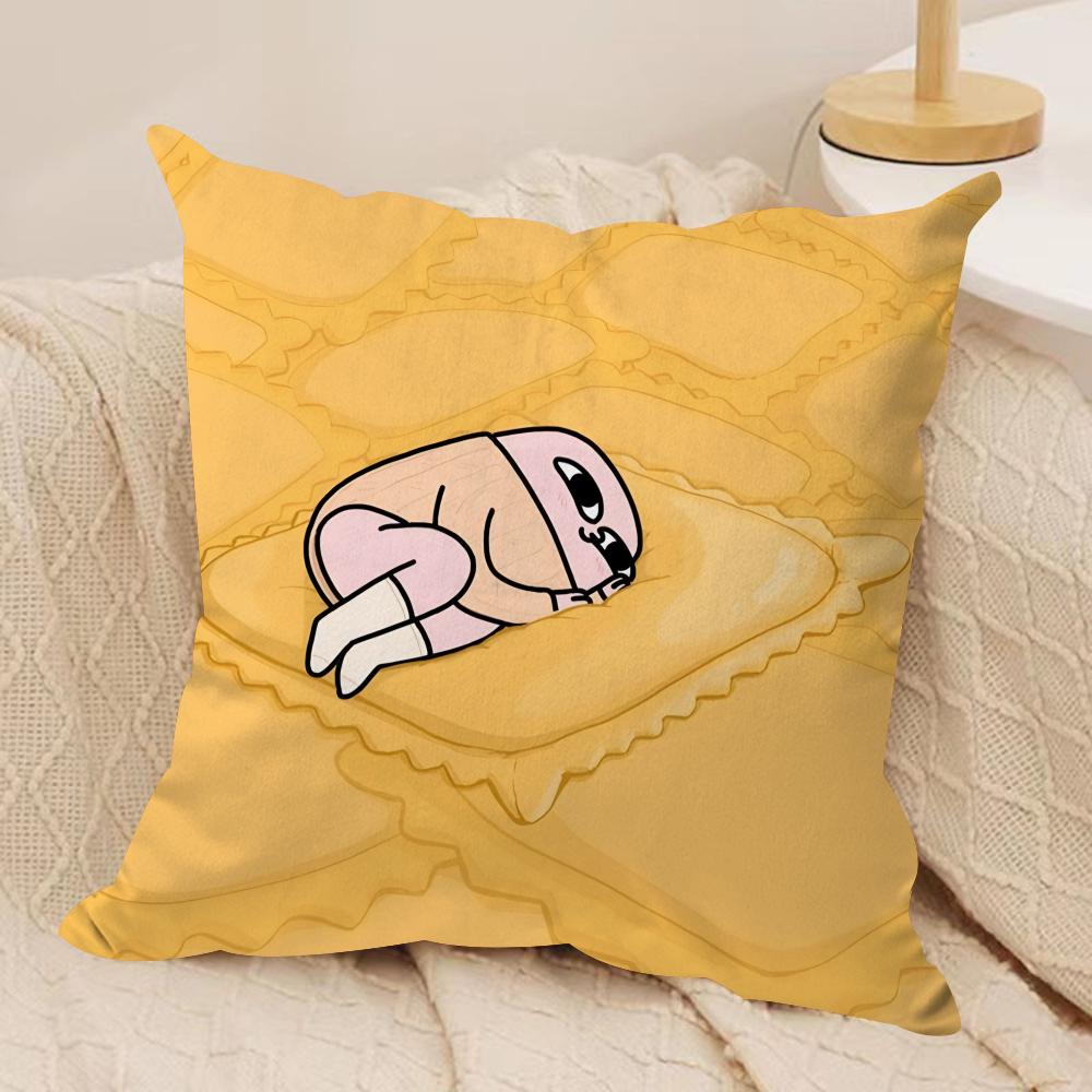 FUNNY Cartoon KKETNIPZ Cushion Cover Silky Short Plush Invisible Zipper Dustproof Sofa Pillow Case for Home Decor