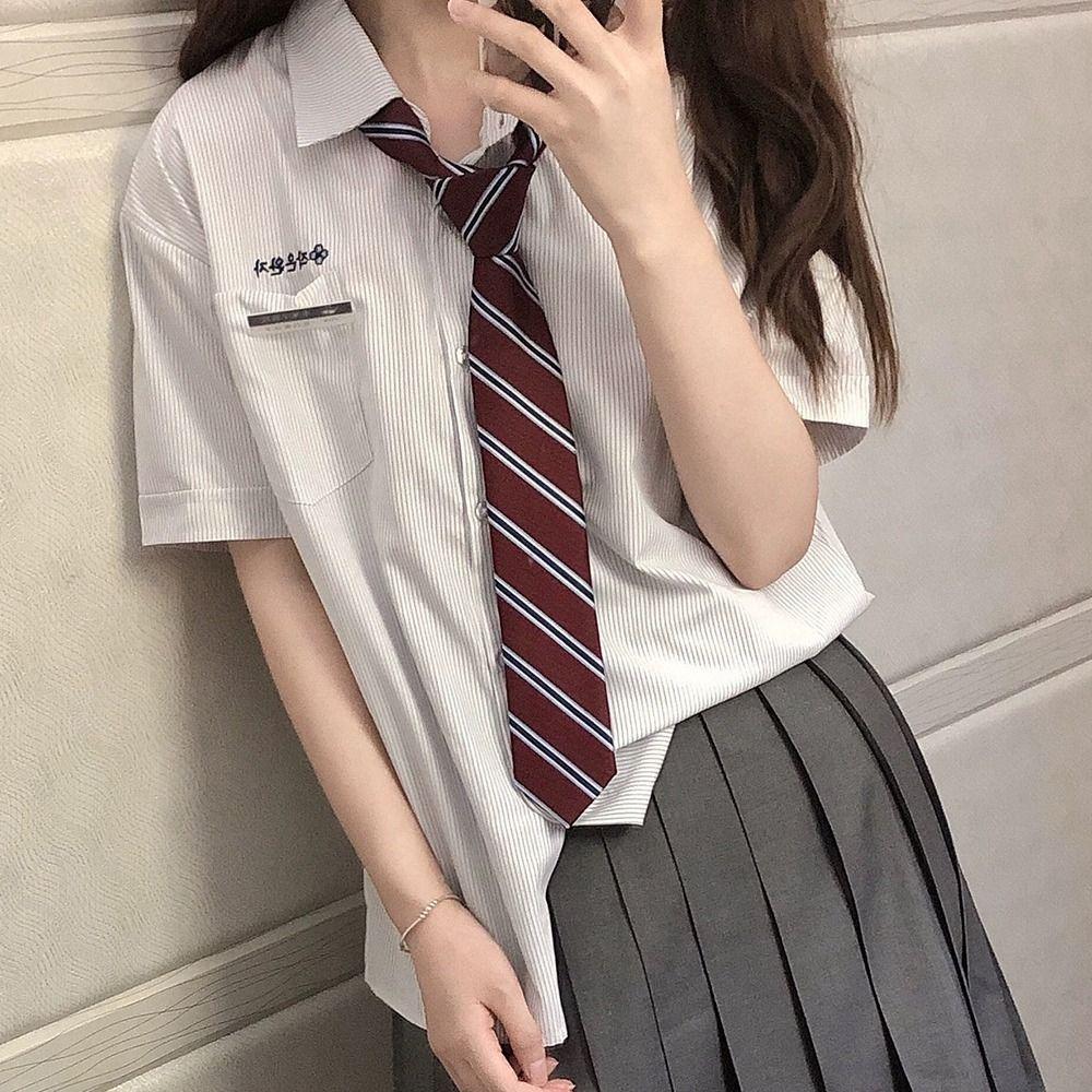 College Style Uniform Bow Tie Red Striped Pre-tied Neck Ties Fashion JK Tie  School Student