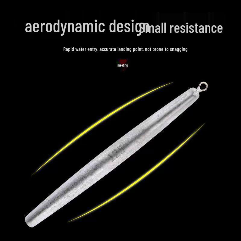 Long Pencil Lead Sinker with Ring - Anti-Snag Anchoring for Fishing