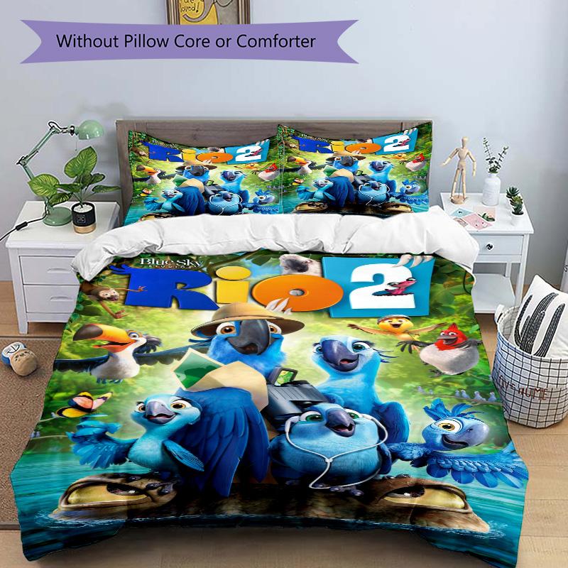 Rio 2 Tropical Adventure Print 3Pcs Bedding Setduvet Cover With 2 Bedropillowcase Home Birthday Gift