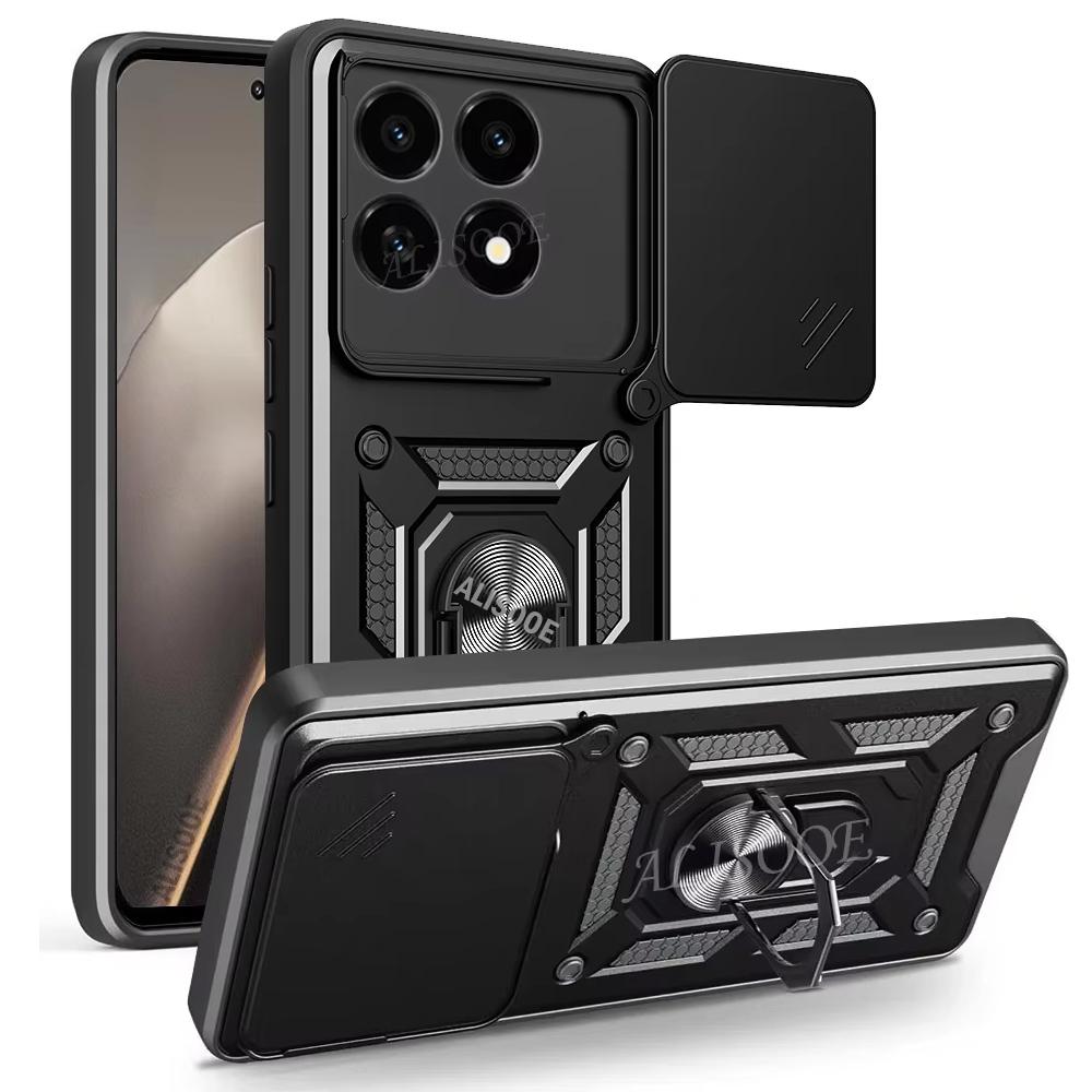 Armor Funda for Xiaomi 15T Case for Xiaomi Mi 15T Pro Cover Slide Camera Ring Holder Kickstand Shockproof Phone Capa