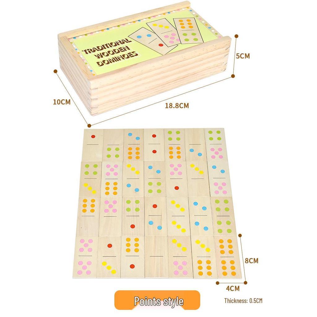 28-Piece Animal & Fruit Domino Puzzle Set for Kindergarten