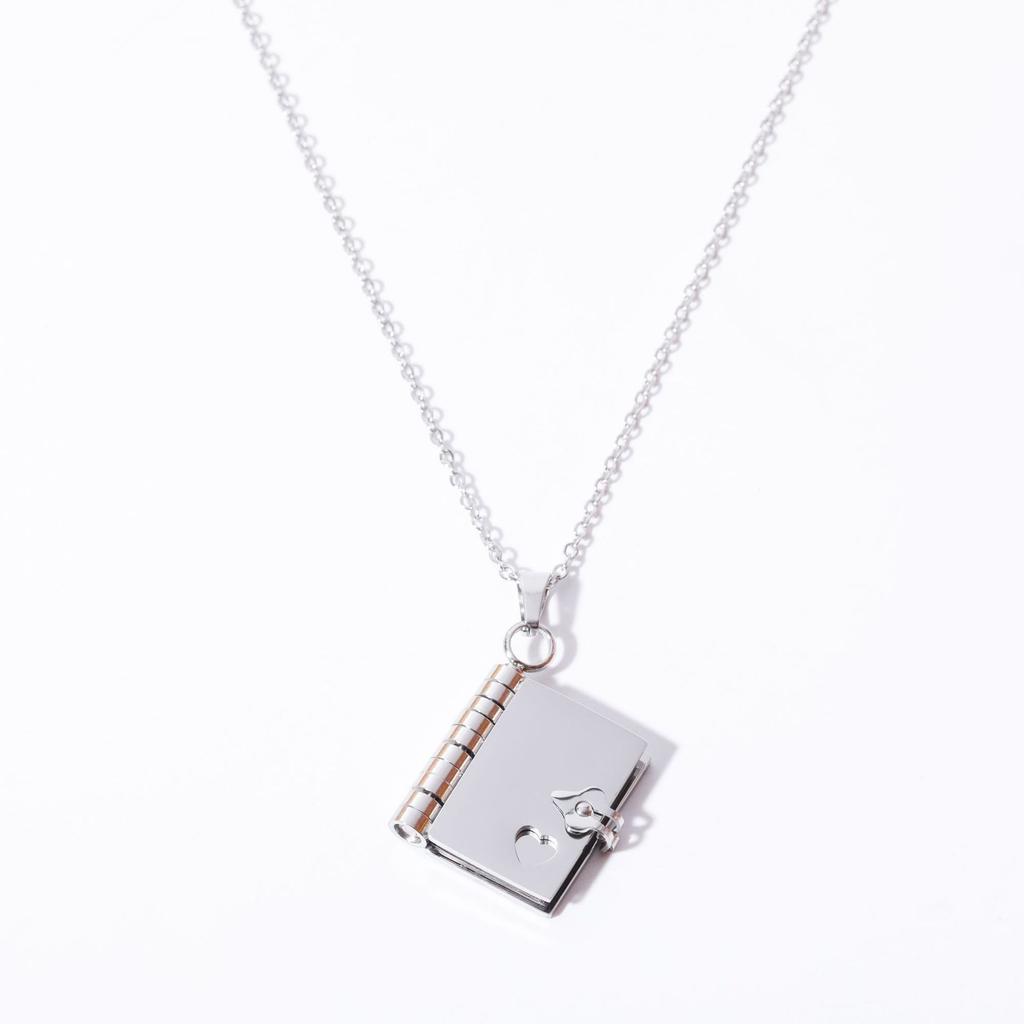 Individuell graviertes 18K Gold Edelstahl Buch Halskette Trendig Personalisiert Hypoallergen Wasserdicht Schmuck Geschenk für Frauen