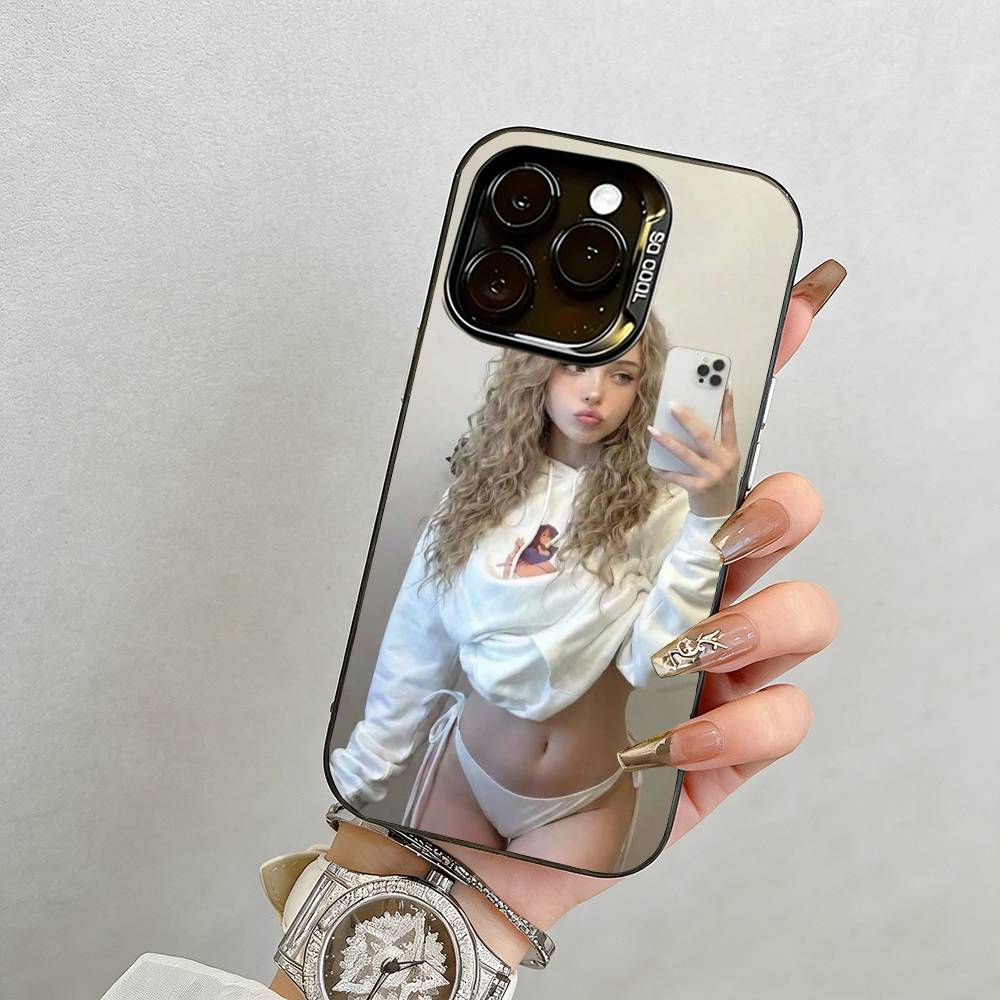 Girl Phone Case For iPhone 17,16,15,14,13,12,11 Plus,Pro Max,XS,Colorful Silver Black Cover