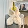 Real Rex Rabbit Hair Scarf Korean Version of Simple Fur Woven Wool Scarf Double-sided Plush Warm and Thickened Fur Collar Children