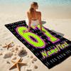 1PC Custom Name "67th Birthday Celebration" Beach Towel Highly Absorbent And Sand-Resistant Towel for Swimming, Pool, Yoga, And Travel Lightweight