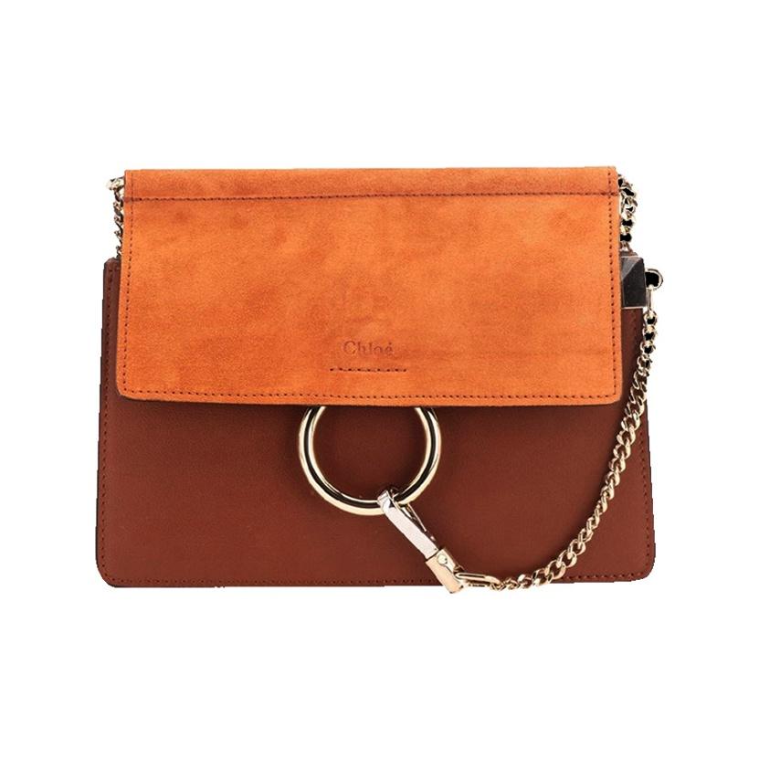 

Chloe Faye Series Fashion Casual Color-Block Chain Leather Crossbody Shoulder Bag Women Bags Brown CHC20SS202H2O236 Basic Set (Bag+Dust Bag)