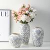 Blue & White Retro Porcelain Vase - Luxury Ceramic Home Decor