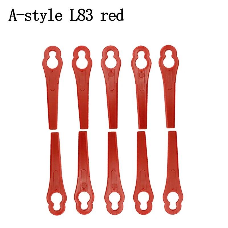 100pc L83 Plastic Lawn Mower Blade Gourd Shaped Courtyard Lawn Garden Lawn Mowing Electric Tool Accessories Blade Set