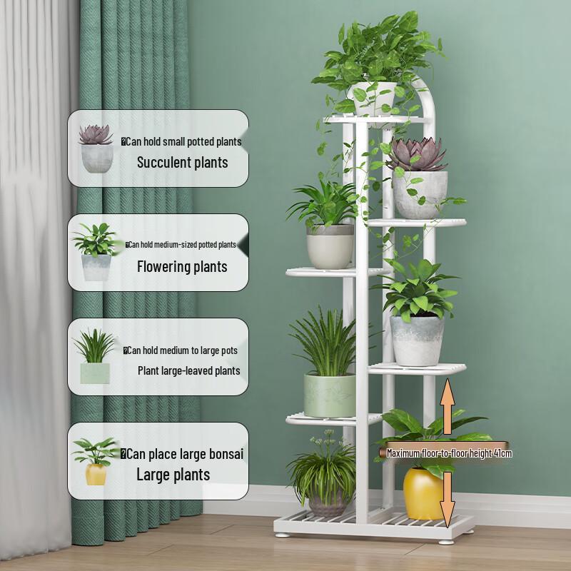 Multi-Tier Iron Art Floor Plant Stand