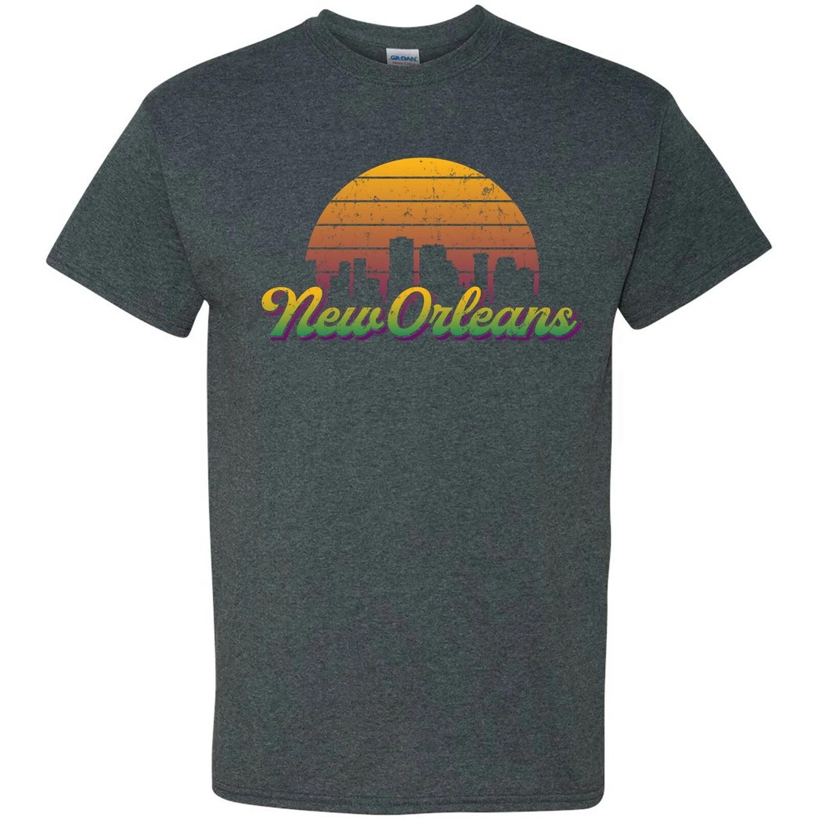 New Orleans LA Retro Skyline Sunset - Home State Pride Summer T Shirt 2XL
