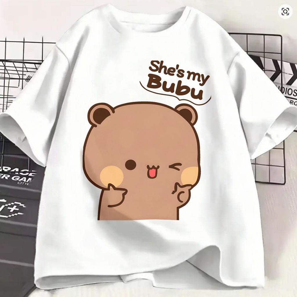 Dudu Bubu T Shirt For Unisex Cotton Vintage Tshirts Crew Neck Love Tee Shirt Short Sleeve Clothing Classic