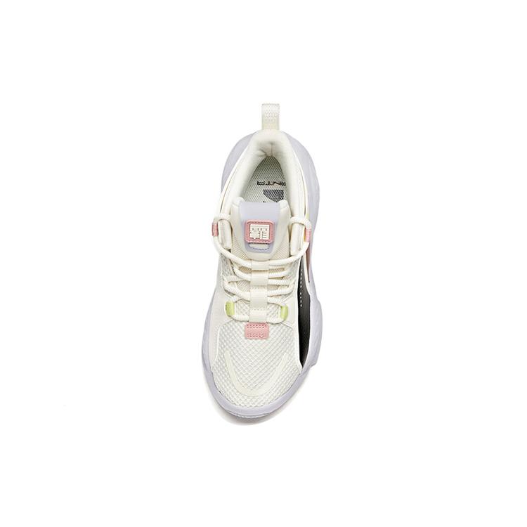 Anta Bastard Slip Resistant Abrasion Resistant Mid top Skateboard Shoes Women's Ecru 122048080-2