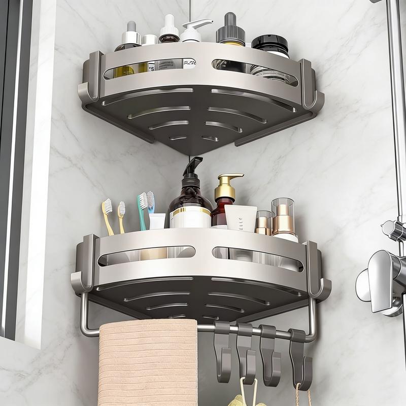Xinpei No-Drill Aluminum Bathroom Corner Shelf