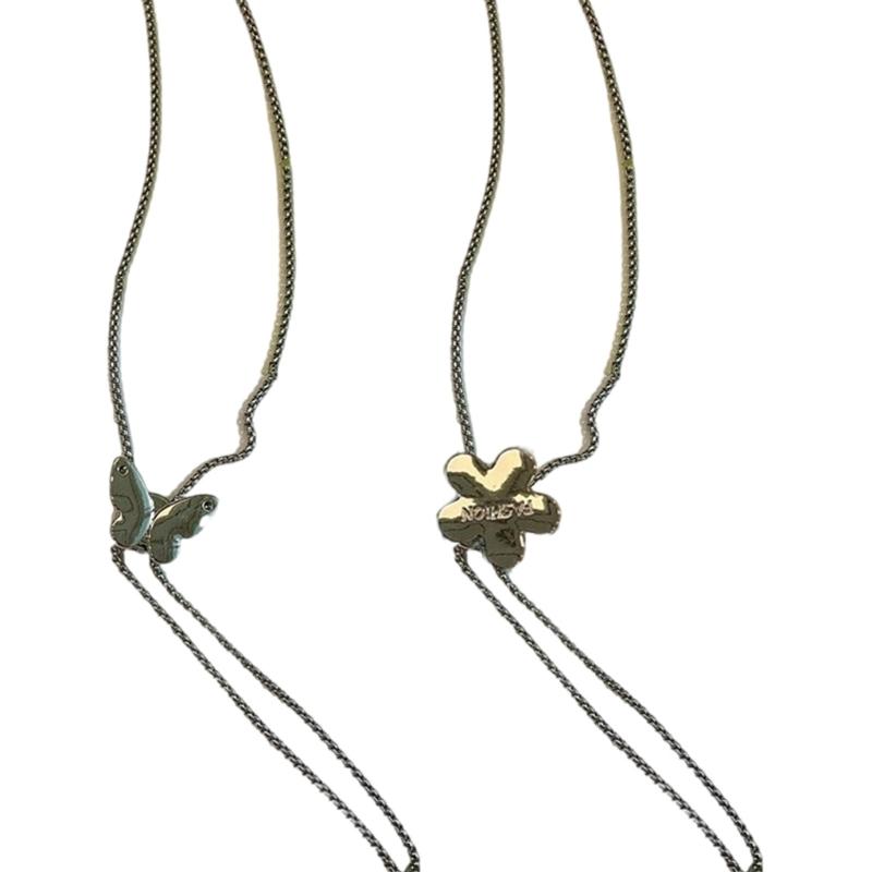 Pack of 2 Butterfly Necklace Unique Fashion Accessory Butterfly Charm Necklace Butterfly Neck Jewelry Pendant Necklace 1