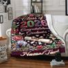 Graduation Celebration 2026 Floral Design Themed Blanket Personalized Name Soft Warm And Versatile For Sofa Bed Office And Travel Machine Washable