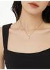 Nickel Silver-Plated Gold Round Pearl Pendant Necklace for Women, Elegant Clavicle Chain, Luxurious and Simple Design