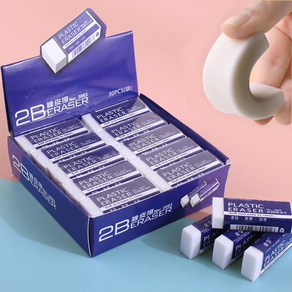10PCS Student Rubber PVC Plastic Eraser 2B School Supplies