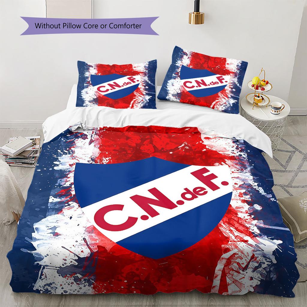 Club Nacional De Football Pattern Bedding,Quilt Set Quilt Cover Pillowcase Home Birthday Gift(1 * Duvet Cover + 2 * Pillowcase, Without Core)