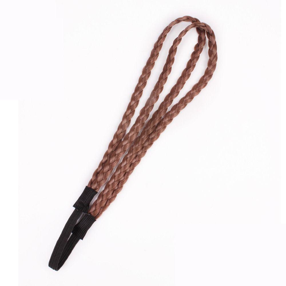 Twist Elastic Hair Headband Double Braided Headwear Plaited Headband Synthetic Braided Headbands
