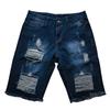 Herren-Jeans-Shorts, zerrissene Jeans-Shorts im Used-Look mit gebrochenem Loch, zerrissene, dehnbare Jeans im Used-Look
