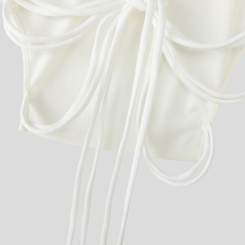 INCERUN Men Cutcut Long Sleeve Bandage Cropped Pullover Tops