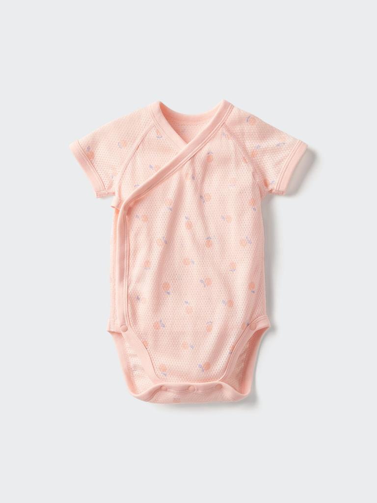Uniqlo Japan Cotton Mesh Bodysuit Front Opening