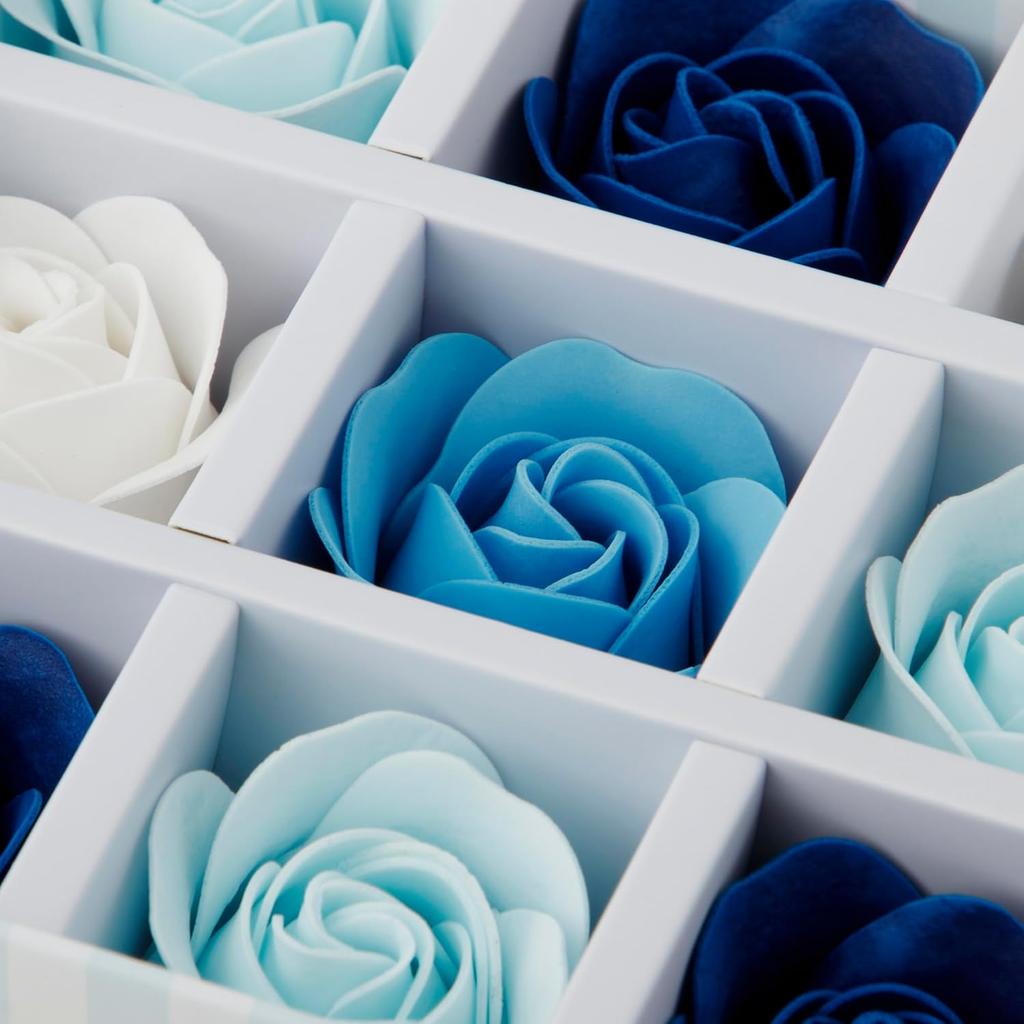 Bath Colors Box of 12 Perfect for and Soap 820908 Q-FLA Fragrance, Blue, BL, Roses, Gifts, Presents, Celebrations, Flowers,
