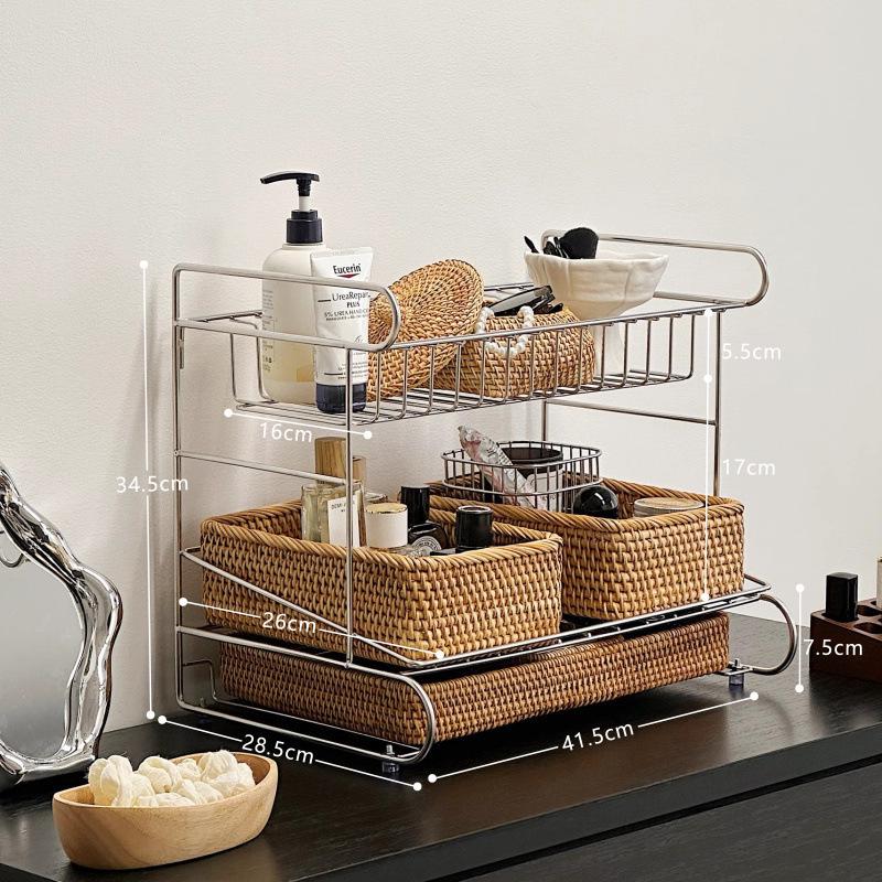 Light Luxury Skincare & Makeup Organizer 304 Stainless Steel