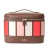 Clelia Makeup Vanity Multicolor Bellezza Series Box, Pouch, Portable, Stripe, [CL-62212] (Cherry Plum)