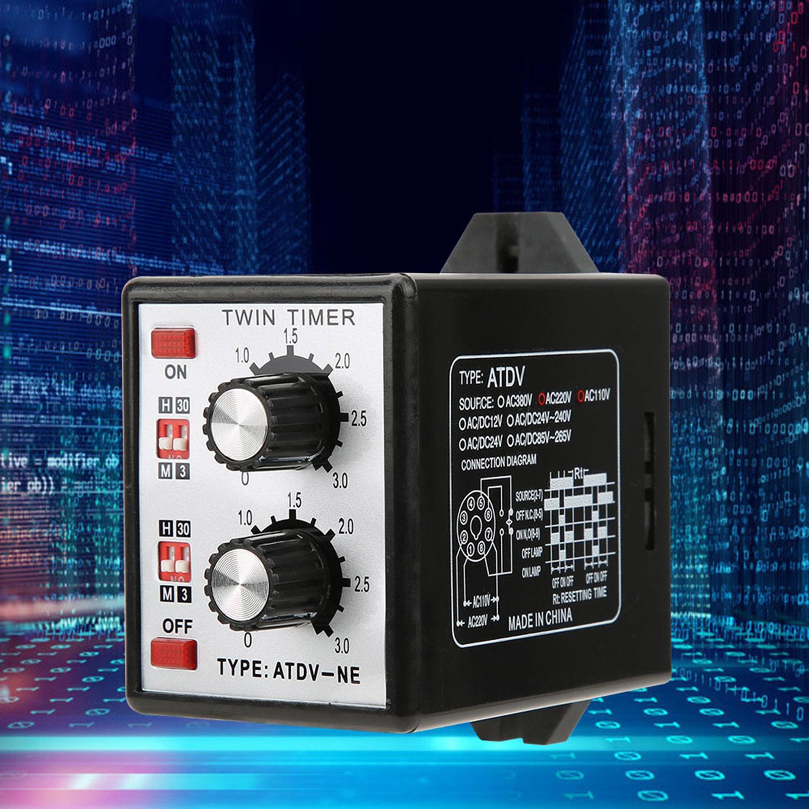 

Реле времени с поворотным управлением, реле таймера включения-выключения, многосекционный таймер ATDVNE AC110V220V