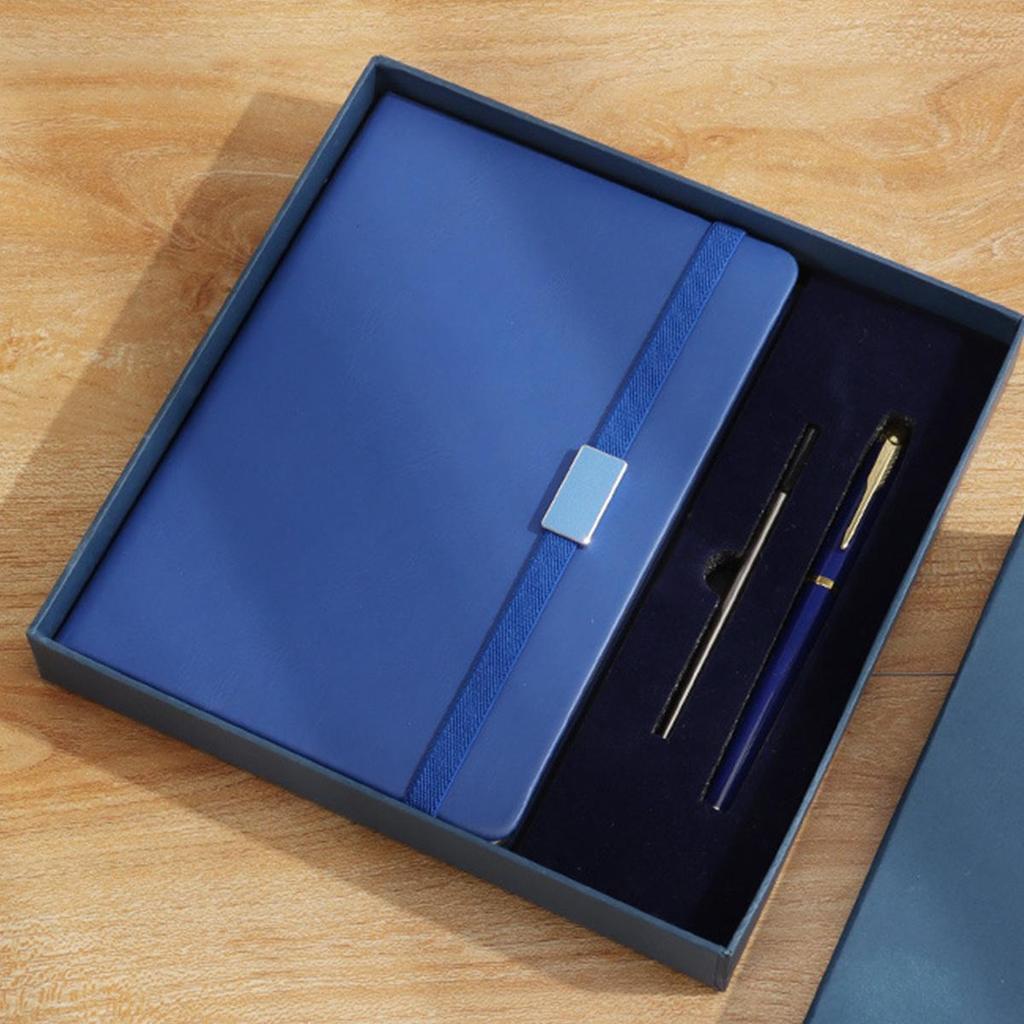 A5 leather business notebook, with strap design, work meeting record book, subject notebook, thickened student diary, lined pages