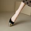 Women's high-heeled sandals summer small fragrant style pointed thin heel color matching large-size sandals