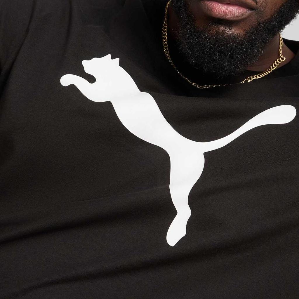 Puma Color Block Logo Comfortable Durable Casual Short Sleeve T-Shirt Men Tops Black 690410-01