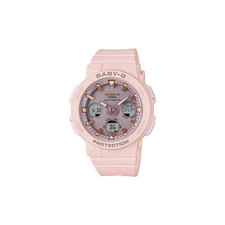 

Casio Baby-G Dual Ring Multifunctional Wave Solar Sports Quartz Watch Resin Strap Women watches Pink BGA-2500-4APR Regular Watch Box,Pink