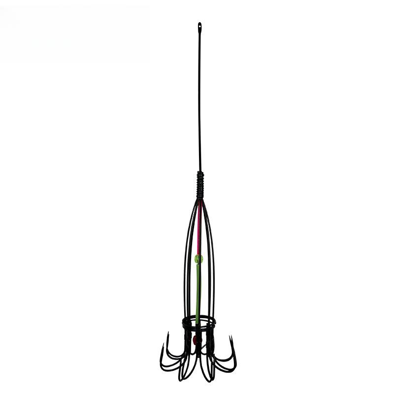 

8 Рыболовных крючков с кормушкой для приманки Подвесные крючки для рыбы Рыболовные снасти Принадлежности without cage