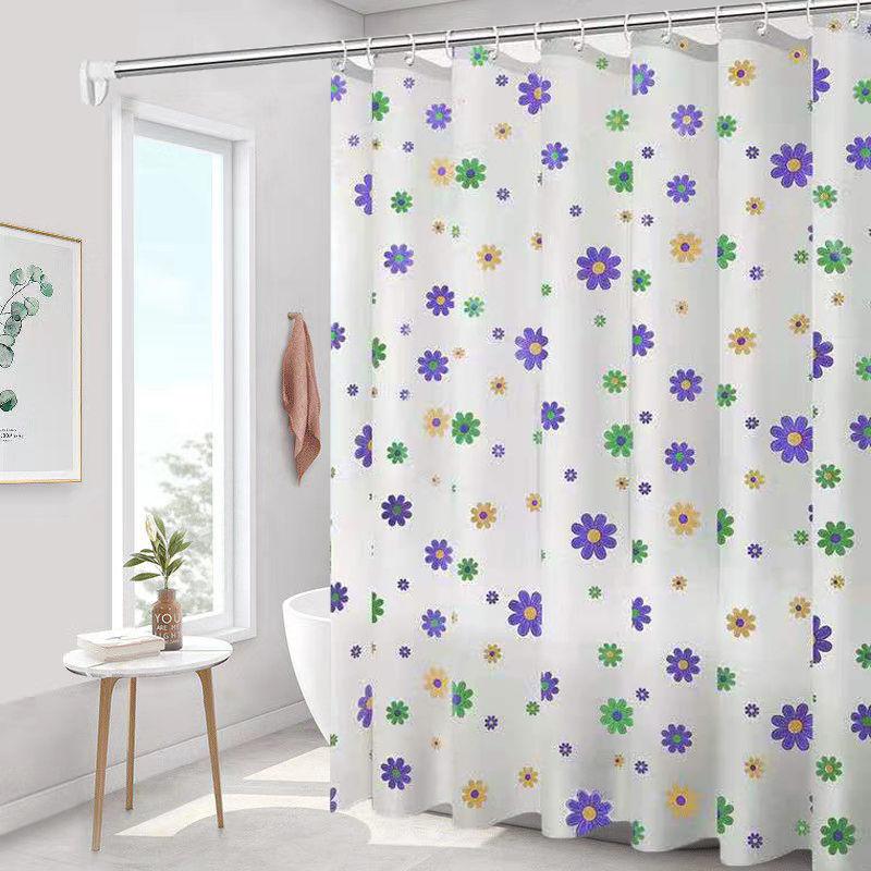 Shower Curtain Waterproof, Mildew-proof, Shading, Hook-free, Bathroom Dry and Wet Separation, Bathroom Shading Curtain