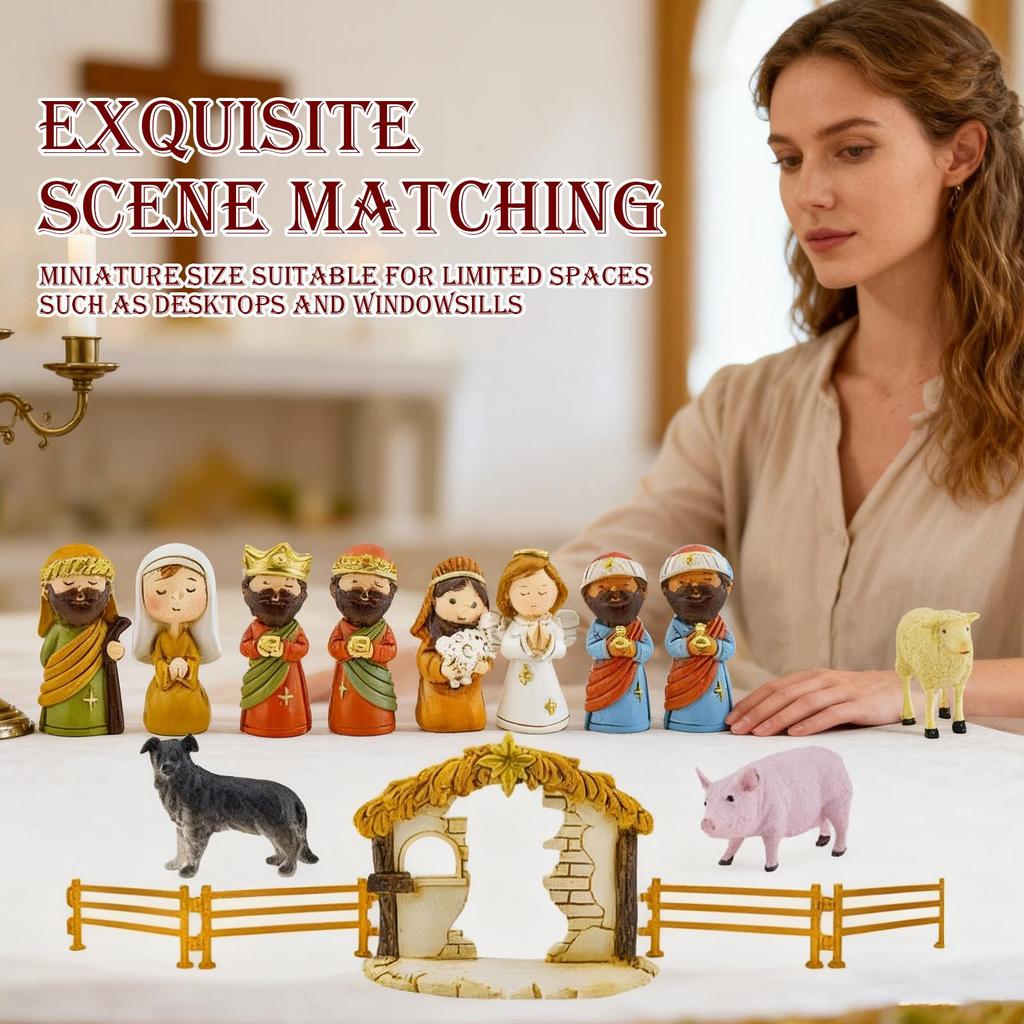 Christmas Countdown 2025 Advent Religious Nativity Small Figurines Christmas Calendar For Home Decor Living Room Church